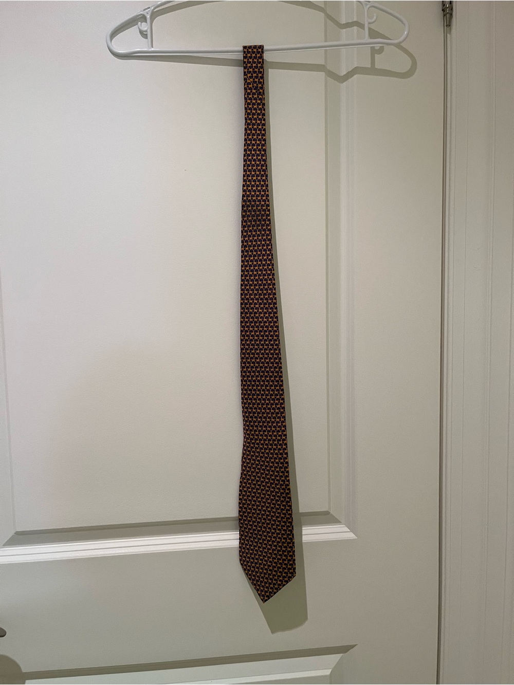Salvatore Ferragamo Brown and Black Geometric Silk Tie